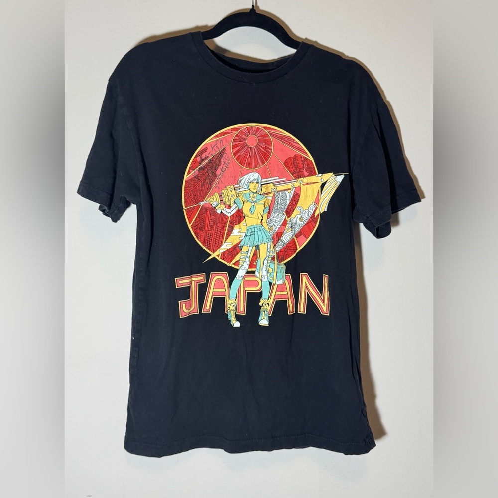 Japan Anime Black Graphic T-Shirt